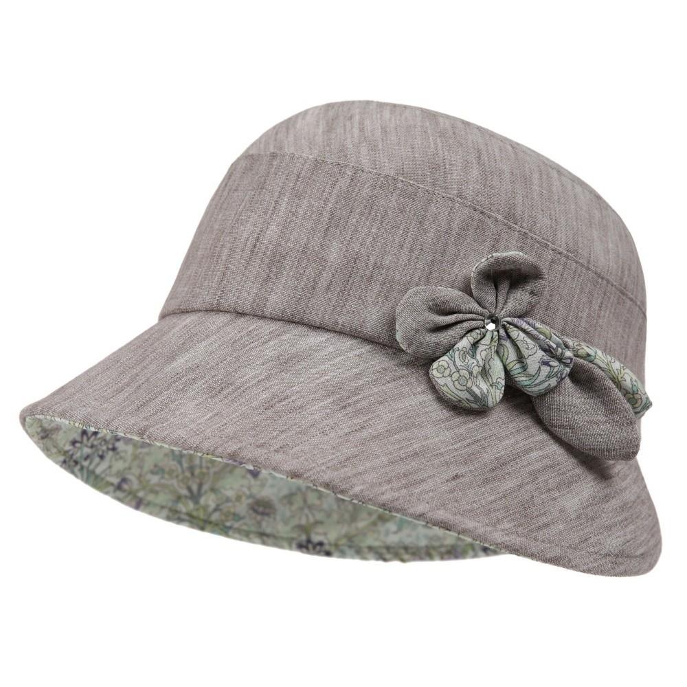 New Wide Brim Bucket Hat Flower Design Foldable Sun Hat Breathable Fabric Sun Protection