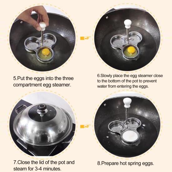 Separable Egg Cooker Easy To Clean Useful 3 Grids Steamed Egg Rack