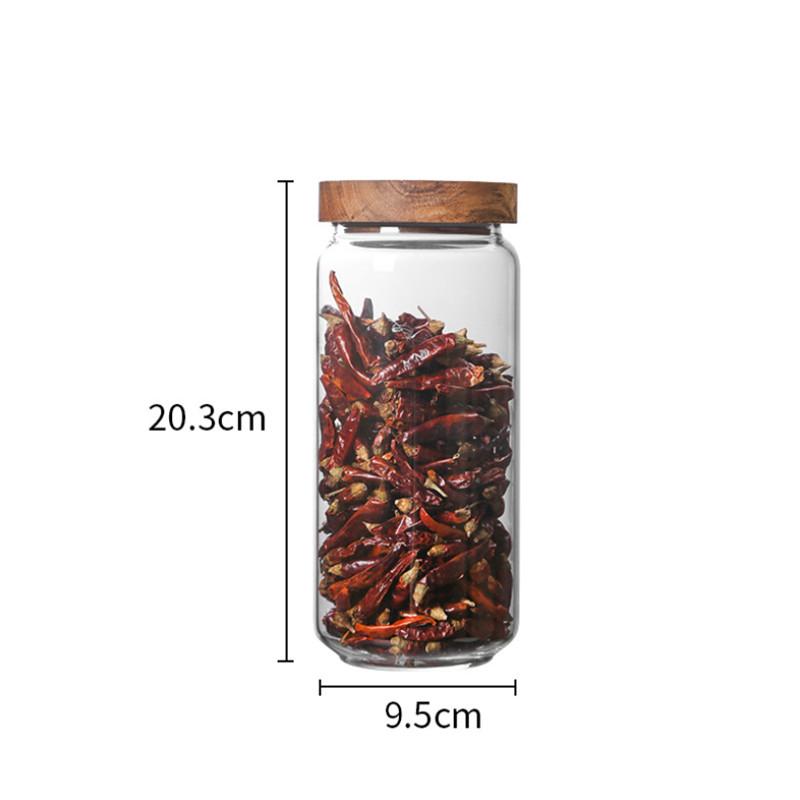 Прозрачная стеклянная герметичная канистра, кухонные бутылки для хранения еды с бамбуковой крышкой, банки для зерна, чайные листья, кофейные зерна, банка для конфет