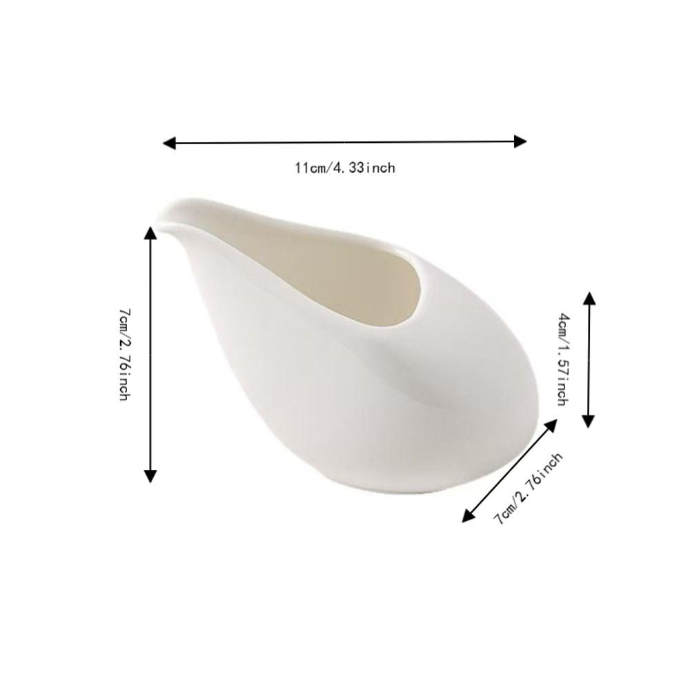 2 Piece Glazed Surface Gravy Boats Tip Spout Sauce Dispenser Multi-functional Little Milk Cup Cafe