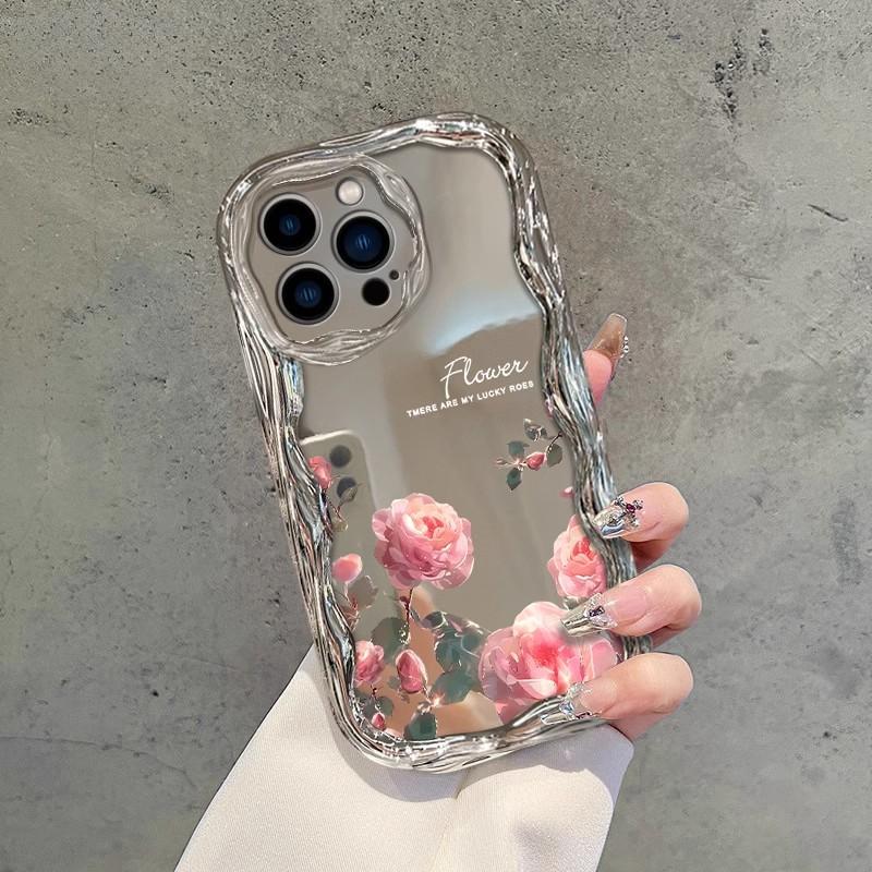 Розы во весь экран Подходит для чехла для мобильного телефона iPhone16 Apple 15promax Гальванизированный кремовый серебристый 17 Противоударный 14
