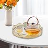 Large Round Gold Rimmed Glass Mirror Tray, Decorative Organizer for Makeup Perfume Jewelry Storage, Centerpiece for Coffee Table