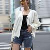 2025 Autumn/Winter Women's V-Neck Solid Color Loose Knit Cardigan