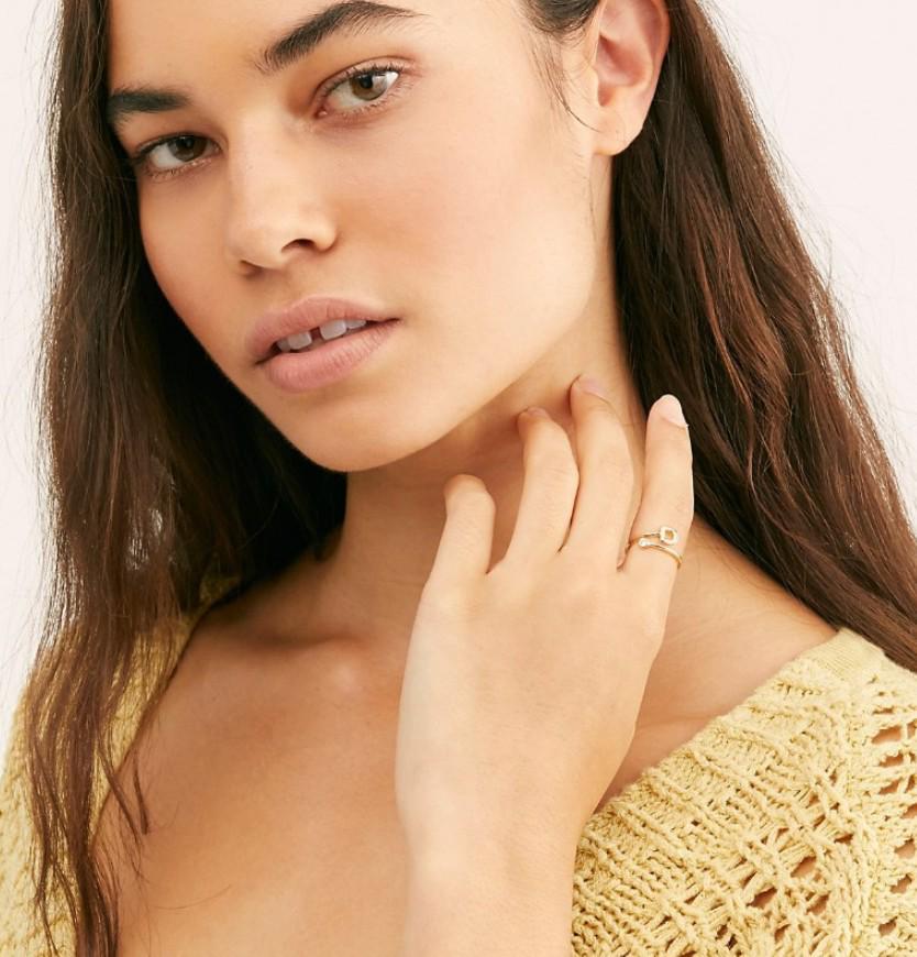 2019 Exquisite Adjustable Initial Ring for Women - Stackable Open Design for Index Finger