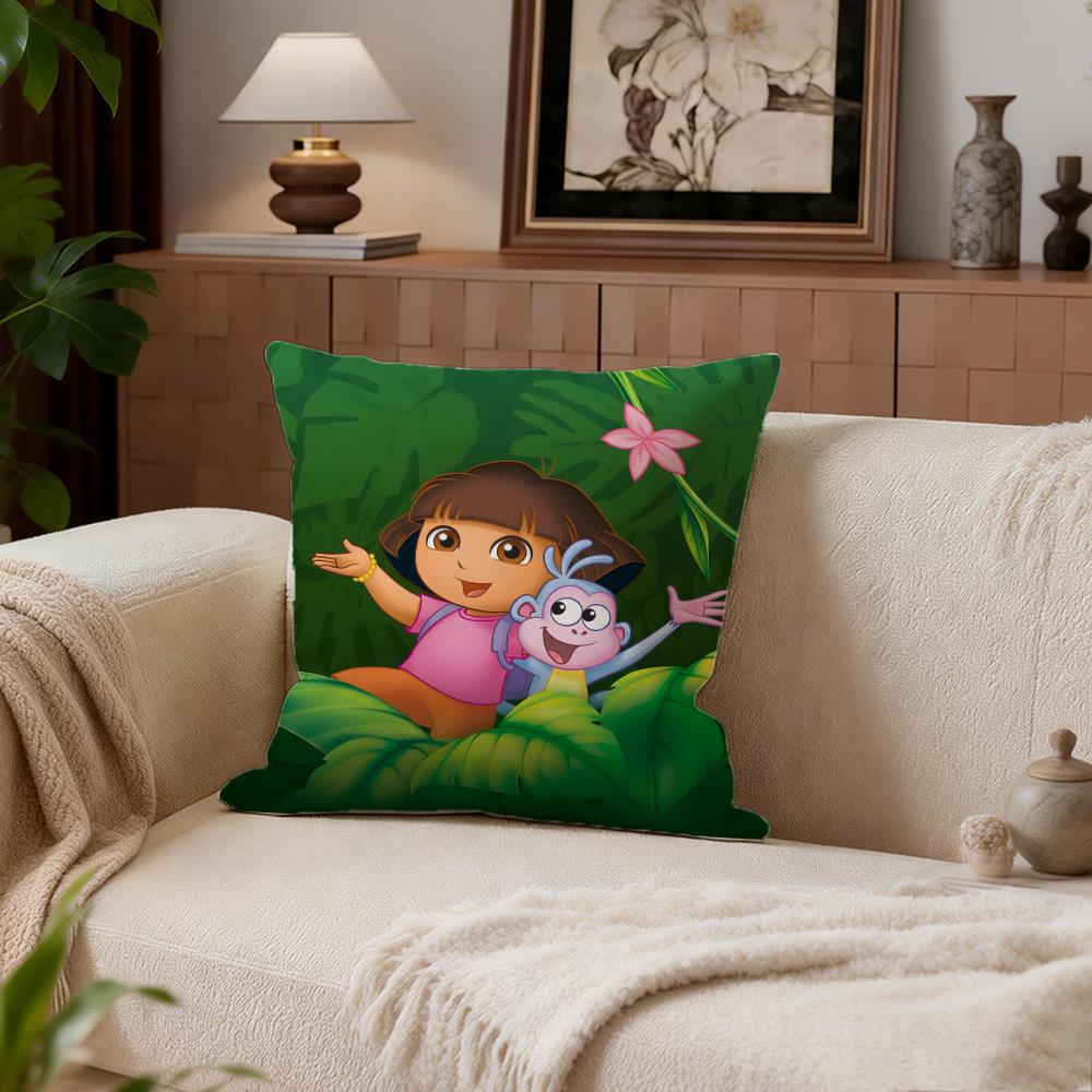 Kids Dora the Explorer Cushion Cover Cushion Cover Set 4Pcs 50x50 45x45 40x40 Pillowcase Decorative Sofa Home Decor