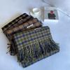 Winter Imitation Cashmere Plaid Scarf Retro Warm Scarf Shawl Women Ins Style
