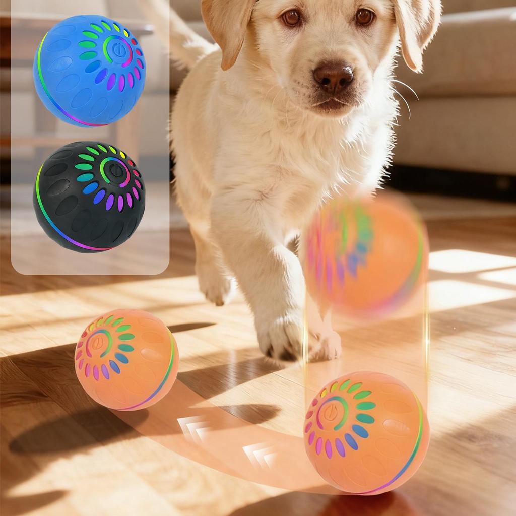 Dog Toy Ball Interactive Rolling Ball Auto Moving Dog Toy Two Modes Rechargeable Automatic Ball Pet Toy Supplies for Dogs Cats