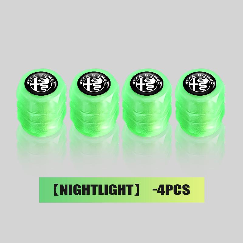 2026 Hot Sticker Luminous Car Wheel Tire Valve Caps Rim Stem Dust-proof Covers For Alfa Romeo 159 Giulietta Giulia 147 Mito 156