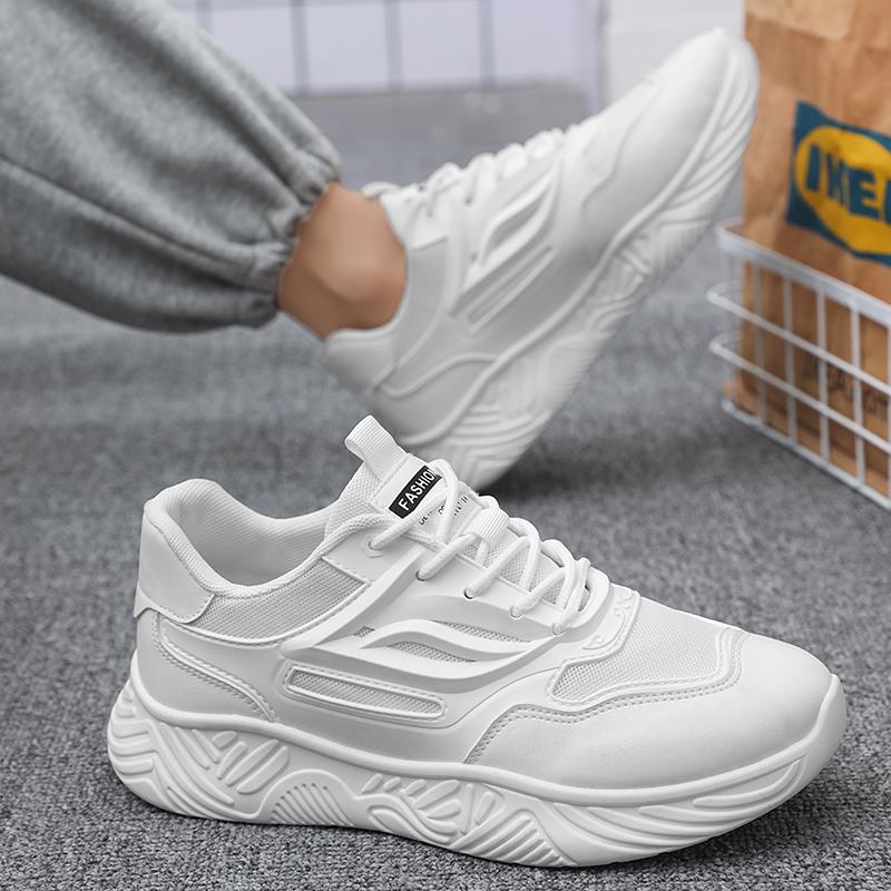 Мужская обувь Новая платформа Мужская Легкая Однотонные Повседневные Кроссовки Модные Трендовые Черные На толстой подошве Мужские Вулканизированные туфли Студенческие