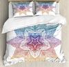 Mandala Duvet Cover Set Boho Style Ethnic Colorful Spring Garden Themed Multicolor Polyester Bedding Set Double Queen King Size