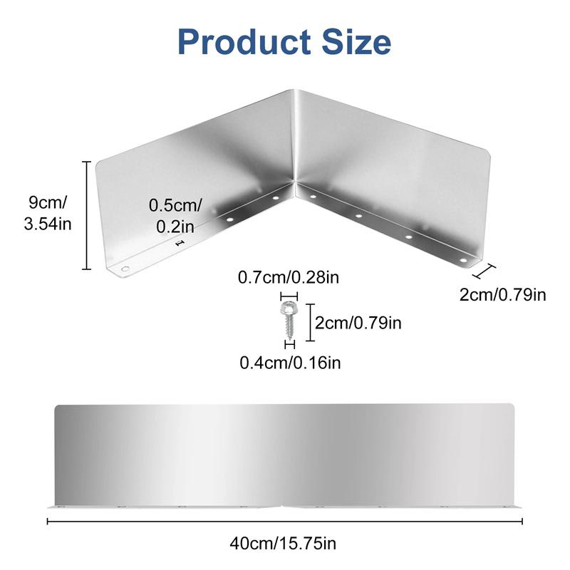 4 шт. Защита от брызг для желоба водосточной доли, Защита желоба от капель дождя, Защита желоба от капель дождя для углов скатных крыш дома