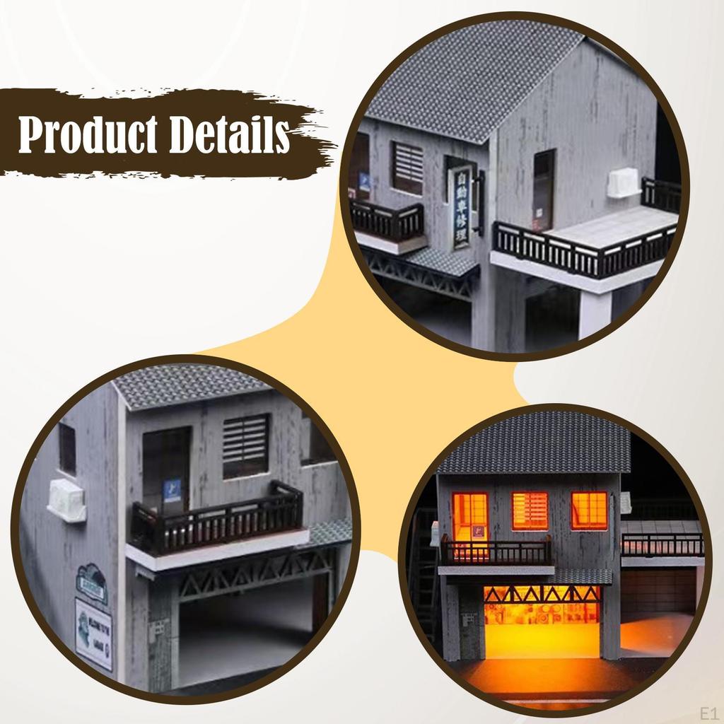 Парковка в масштабе 1/64, Сцена японской автомастерской, Дисплей, Украшения, Мини-модель для хранения