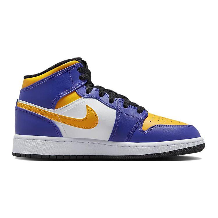 Air Jordan 1 Mid GS Lakers Фиолетово-желтые DQ8423-517