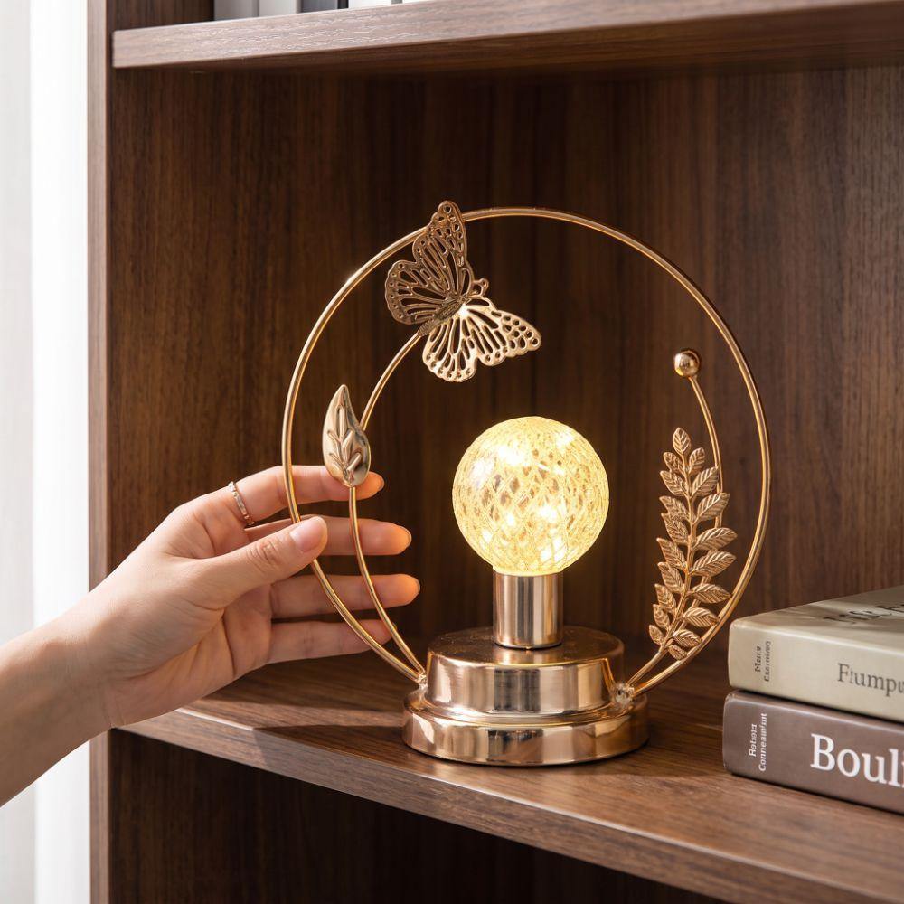 Iron Material Metal Table Lamp Hollow Out Decorative Light LED Night Light Gift Giving