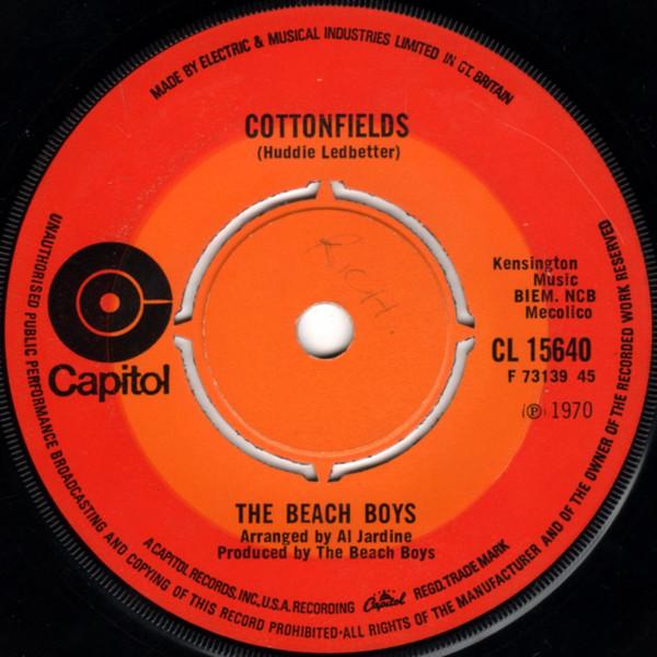 7-дюймовая пластинка BEACH BOYS - Cottonfields CL15640 Capitol Records 1970 Великобритания Рок Б/У