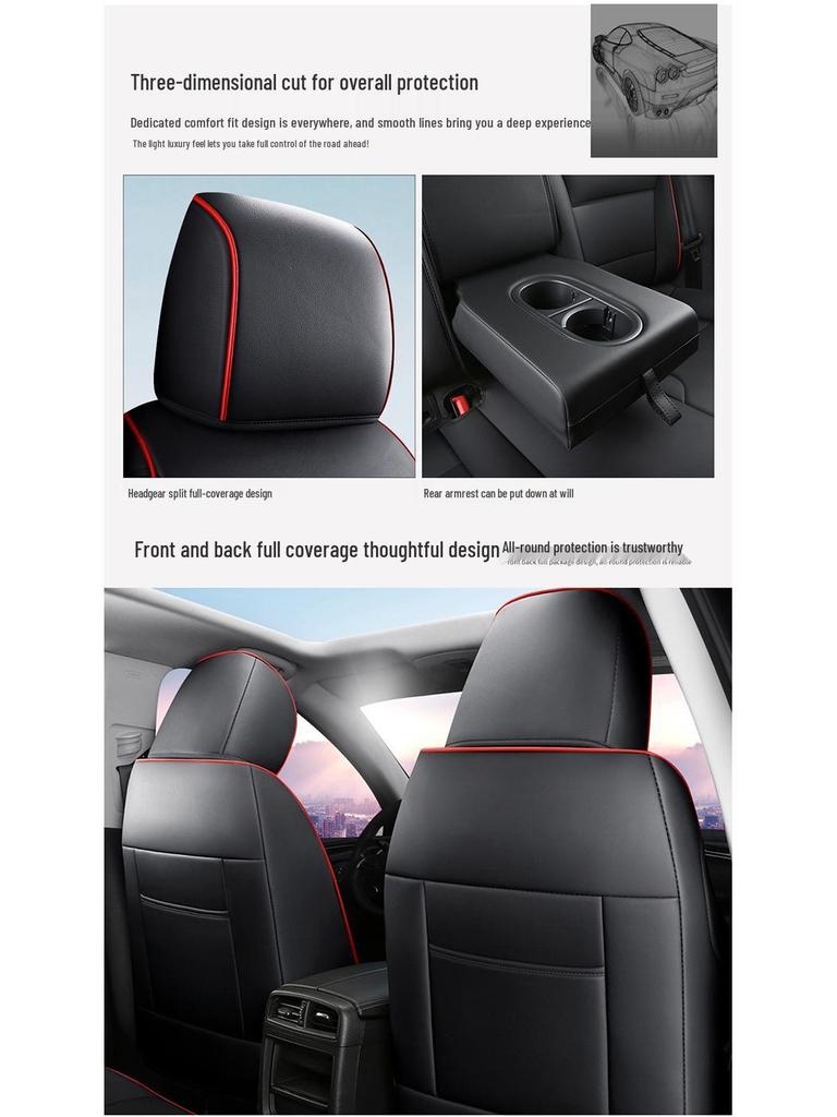 All-Season Genuine Leather Seat Cushion for Buick Envision - Five-Seater, Universal Fit