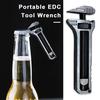 Keychain Bottle Opener Mini Wrench Rustproof Corrosion Resistant Adjustable Compact Size Portable Alloy Multi-tool
