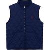 Polo FW24 Вышитый логотип на молнии с воротником без рукавов Жилеты детские жилеты Синий 323849910-005
