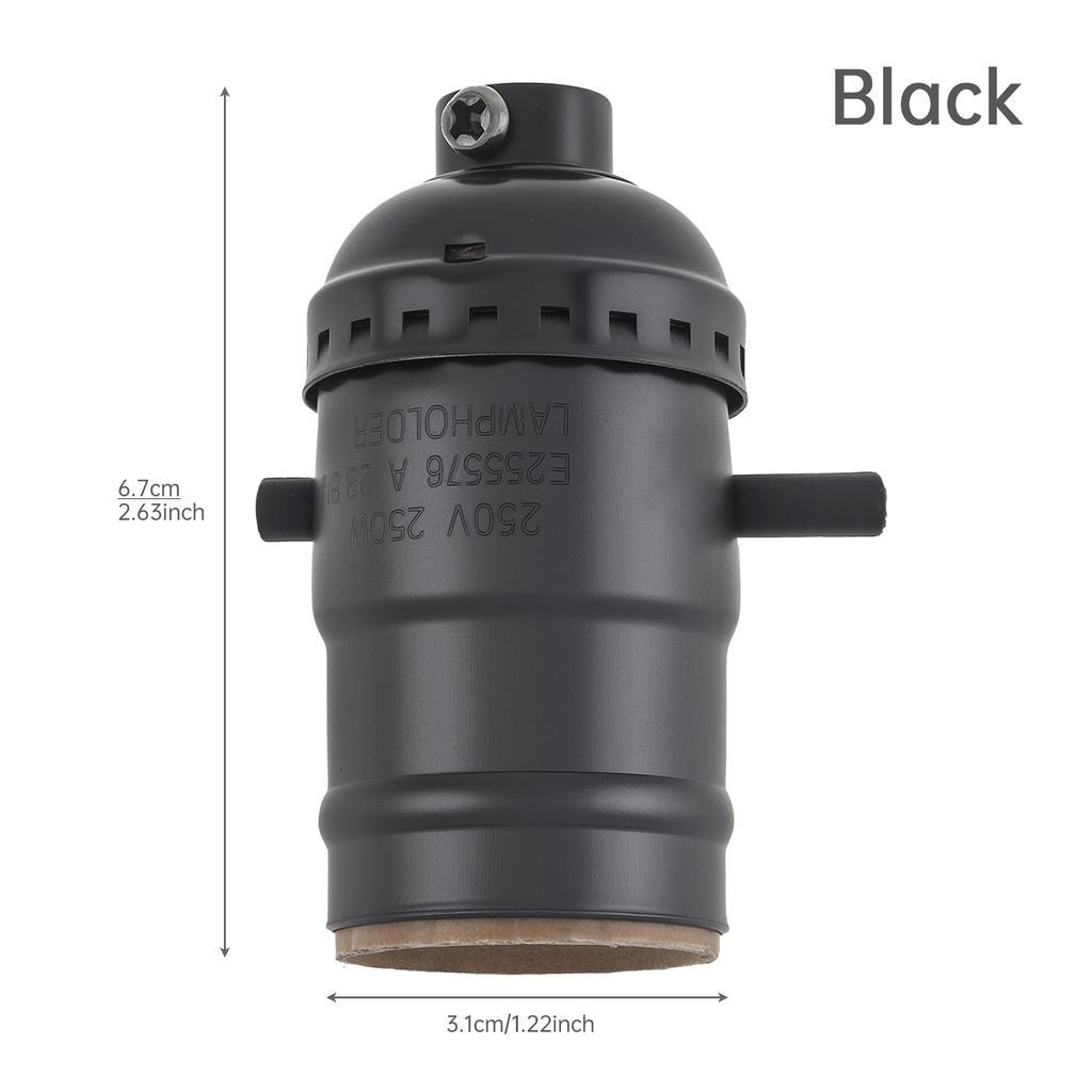 Винтажный патрон для лампы E26 E27 с проходным выключателем, замена патрона для лампы, сверхпрочный, антикварное освещение, ретро, простая установка