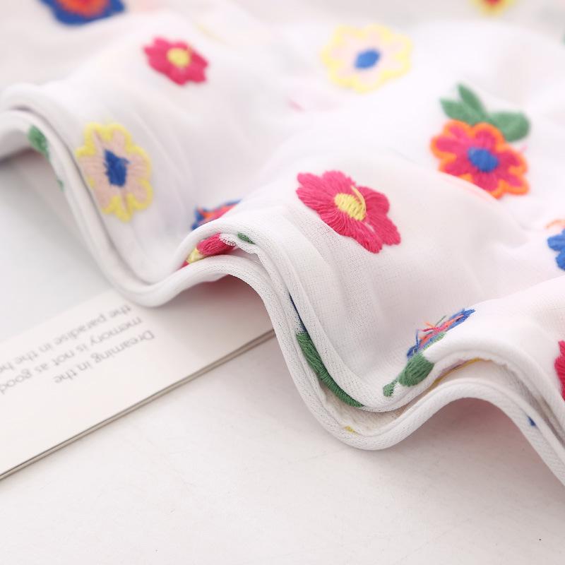 Женская летняя тонкая кружевная шляпа-ведро с милой красочной вышивкой из маленьких цветов, солнцезащитная регулируемая кепка для рыбалки