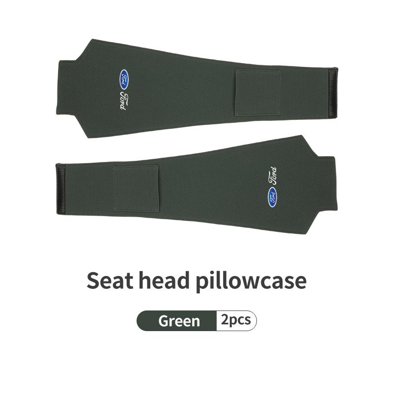 FRYX3 Perforated Suede Car Headrest Pillowcase Easy Install Scratch Resistant For Ford Focus mk2 mk3 mk4 Fiesta Ranger Mondeo S-MAX
