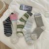 Striped Wool Socks Mid-Leg Socks Are Thickened And Fleece Warm Plush Dot Yarn Cashmere Long Stack Socks