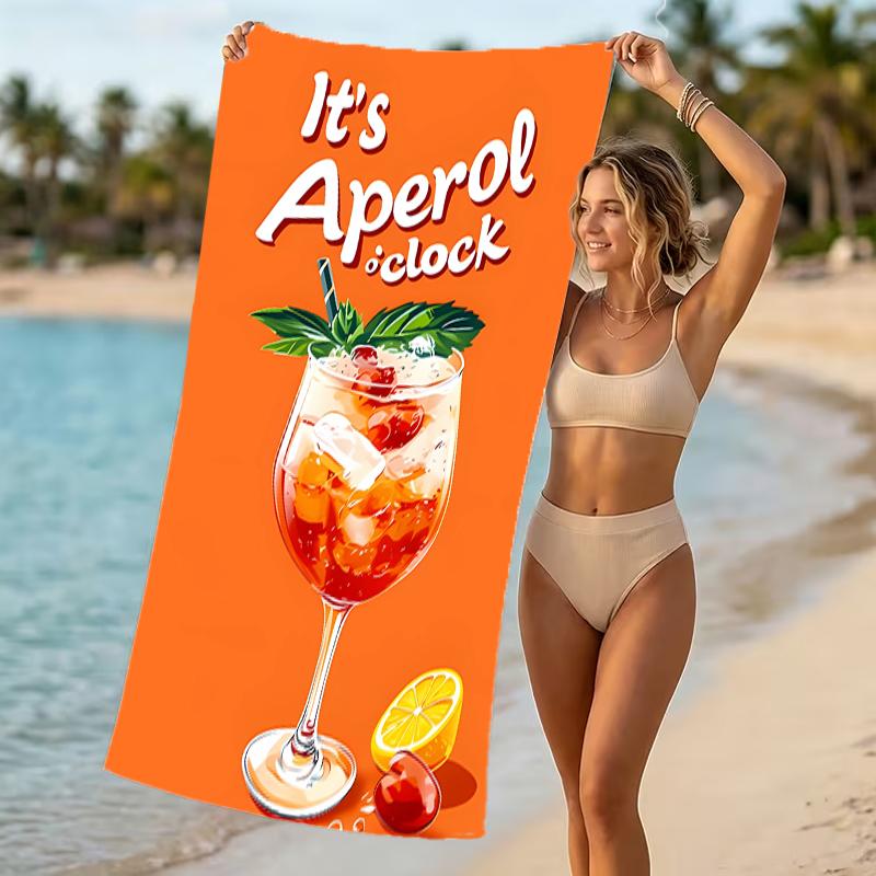 Beach Towel with Aperol Spritz Pattern - soft,absorbent,machine washable Lightweight&Modern,swimming,Travel Essentials