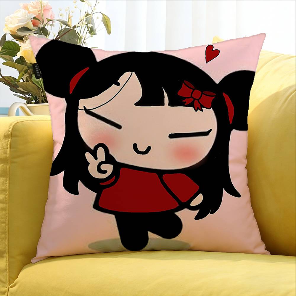 Cute Cartoon Pucca Garu Anmie Various Sizes Square Pillow Case For Car Home Bedchamber Decor