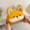 Большая вместимость Креативный пенал Fox мультфильм милый плюшевый канцелярский студенческий многофункциональный мешок для хранения забавный пенал