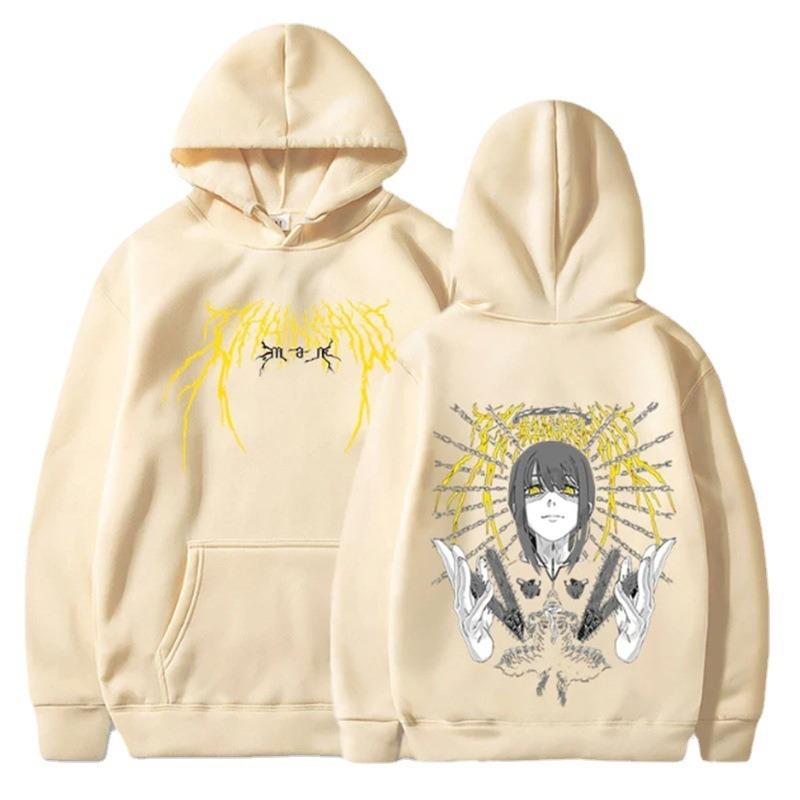 Gothic Chainsaw Man Makima Hoodies Men Fashion Long Sleeve Sweatshirts Women Casual Harajuku Streetwear Pullovers Sudaderas