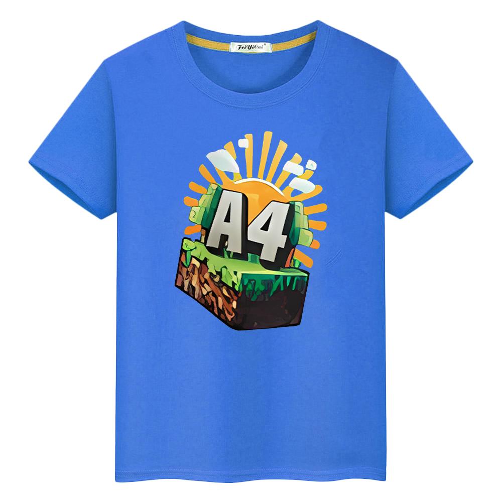 Merch A4 Lamb Print T Shirt for Kids Boy 10year Tops 100%Cotton Tees Vlad A4 Anime Short Pride Tshirt Y2k One Piece Girl Clothes