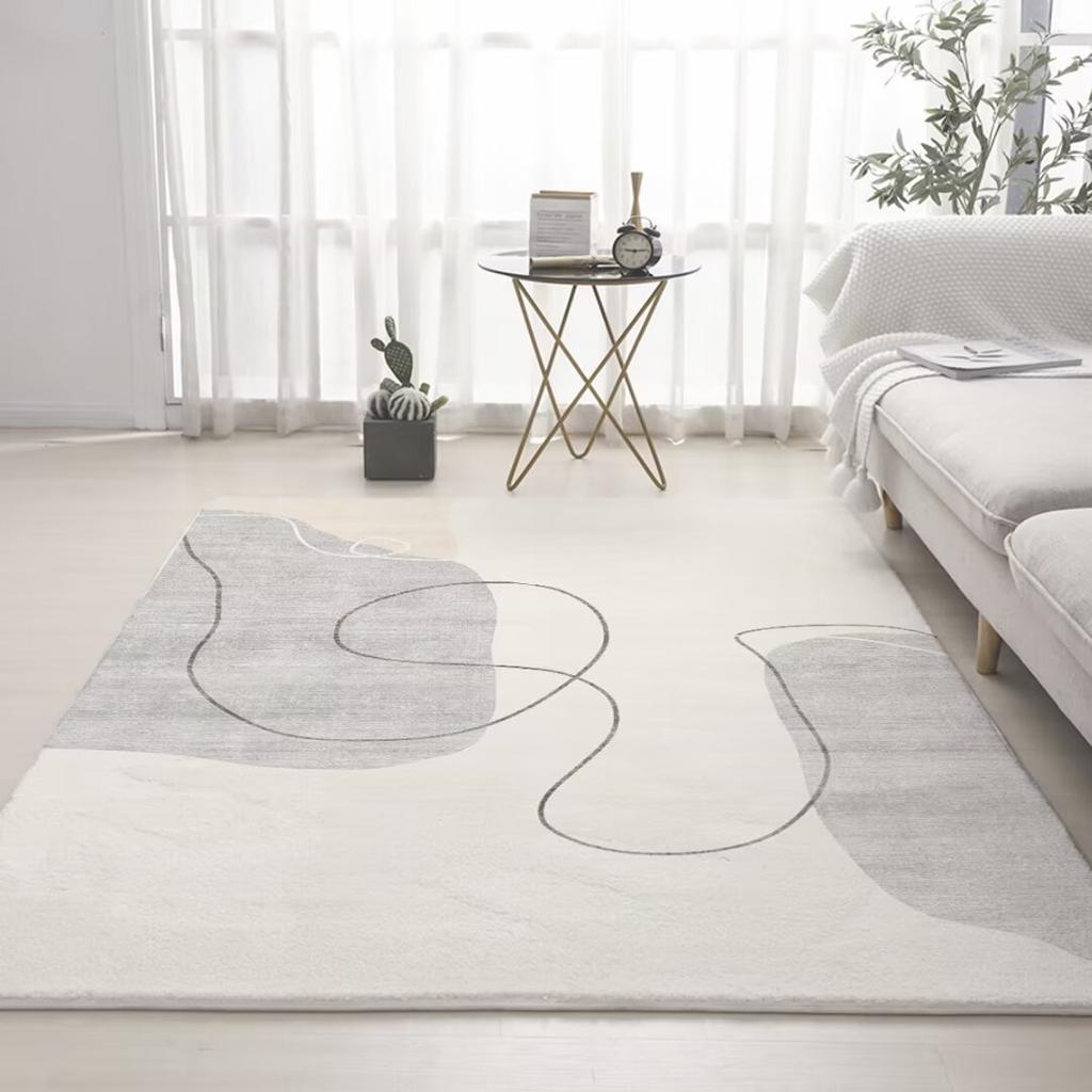 Минималистичный ковер для гостиной большой площади Современное украшение Дома Плюшевый Нескользящий коврик 200x300см Утолщенный коврик для пола Моющийся Тапис