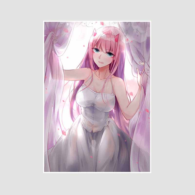 Белая книга Аниме Плакаты Художественная живопись Классика Аниме Darling in The Franxx Плакат Домашний декор Фреска Гостиная Украшения Принты Картины Подарки