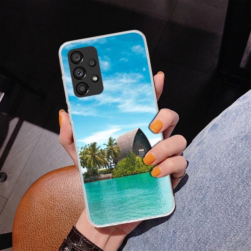 Летний закат на пляже, море, пальма, чехол для телефона для Samsung Galaxy A17 A16 A15 A14 A13 A57 A56 A55 A54 A53 A37 A36 A35 A34 A33 A26