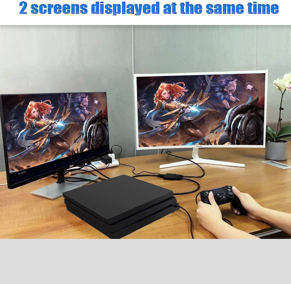 4K HDMI Splitter - 1 Вход на 2 Выхода, Мини Устройство Зеркалирования Видео HDTV