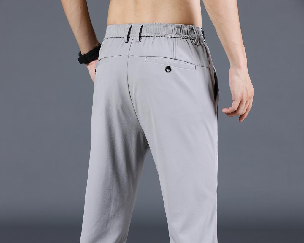 Весенне-летние тонкие мужские повседневные брюки, мужская одежда, брюки из ледяного шелка, мужские модные корейские облегающие брюки с прямыми штанинами