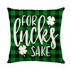 Combination Festival Cushion St. Patrick's Day Cushion Green Plaid Four-leaf Clover Sofa Cushion