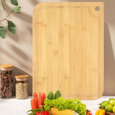 Бамбуковые разделочные доски для кухни. Двусторонняя разделочная доска. Большая многофункциональная разделочная доска для фруктов и овощей. Доска для колбасных изделий.