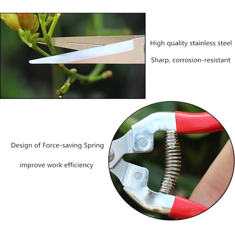 Stainless Steel Tree Pruning Garden Shears Grass Fruit Cutter Gardening Scissors Branch Pruners