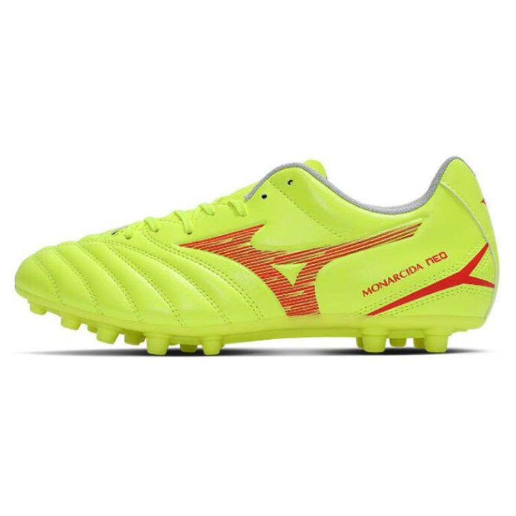 Mizuno Монархида Нео III Селект Круглый Носок AG (Резиновые короткие шипы) Нескользящие Прочные Футбольные Бутсы Унисекс Желтые P1GA242645