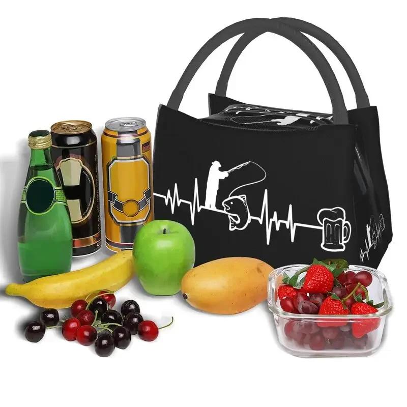 Пивные рыболовные сумки Heartbeat с изоляцией для обеда для кемпинга, путешествий, рыбалки, рыбы, герметичные термосумки-холодильники для женщин