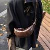 Autumn and winter new retro croissant fashion shoulder crossbody croissant soft leather bag high-end dumpling bag