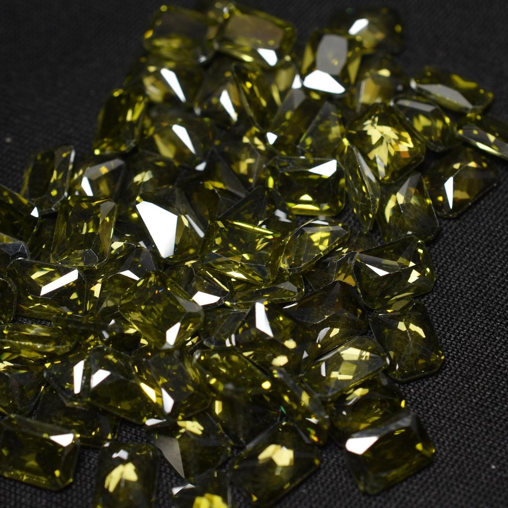 Natural Green Sapphire Loose Gemstone 30 pcs 7x5 mm Emerald Cut Lot September Birthday Birthstone