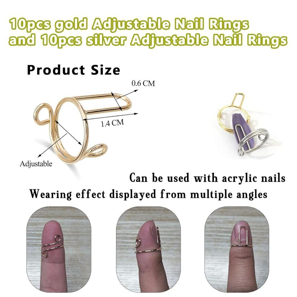 Removable Nail Rings Reusable Phalanx Ring High Quality Fingertip Nail Rings Girls