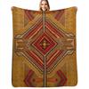 Navajo Blanket Patternsouthwestern Art Red Yellowbrown Throw Blanket Soft Solid Color Blanket for Couch Bed