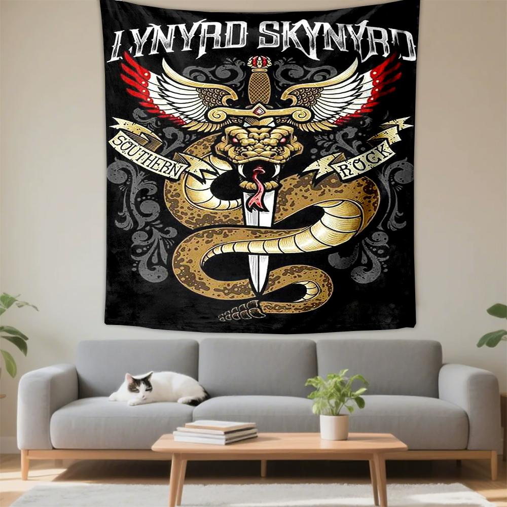 Bohemian Tapestry Lynyrd Skynyrd Southern Rock Snake Dagger Wings Rock Home Decoration