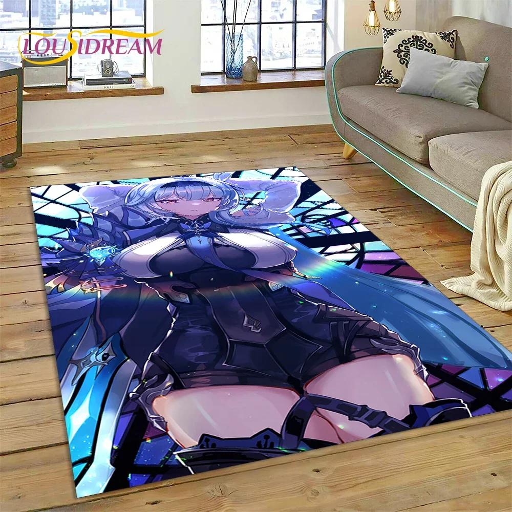 Latest Genshin Impact Cartoon Game Carpet Rug for Bedroom Living Room Home Sofa Decoration,Children Game Large Decor Floor Mat