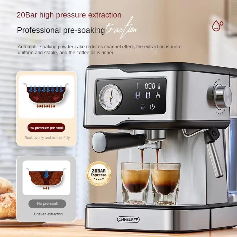 Cafelffe Espresso Machine MK-901 20Bar,Cappuccino Maker with Milk Frother Steam Wand,Coffee Maker,Semi-Automatic Cafetera present,Gift
