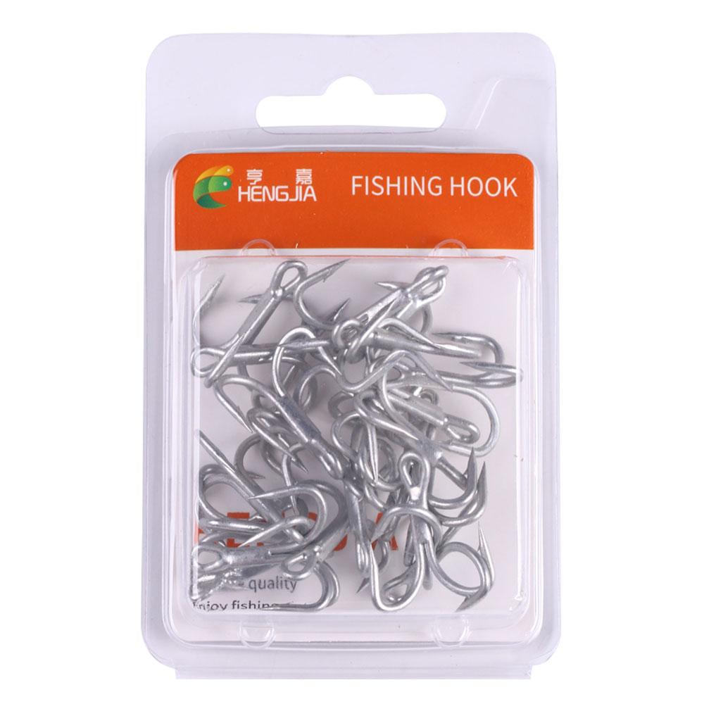 20Pcs/box Fishing Triple Hooks Casting Fishing Hook High Carbon Steel Super Sharp Strength Carbon Steel Angle Hook