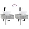 Wall Mounted Wash Basin Concrete Grey 40 x 41 x 40.5 cm